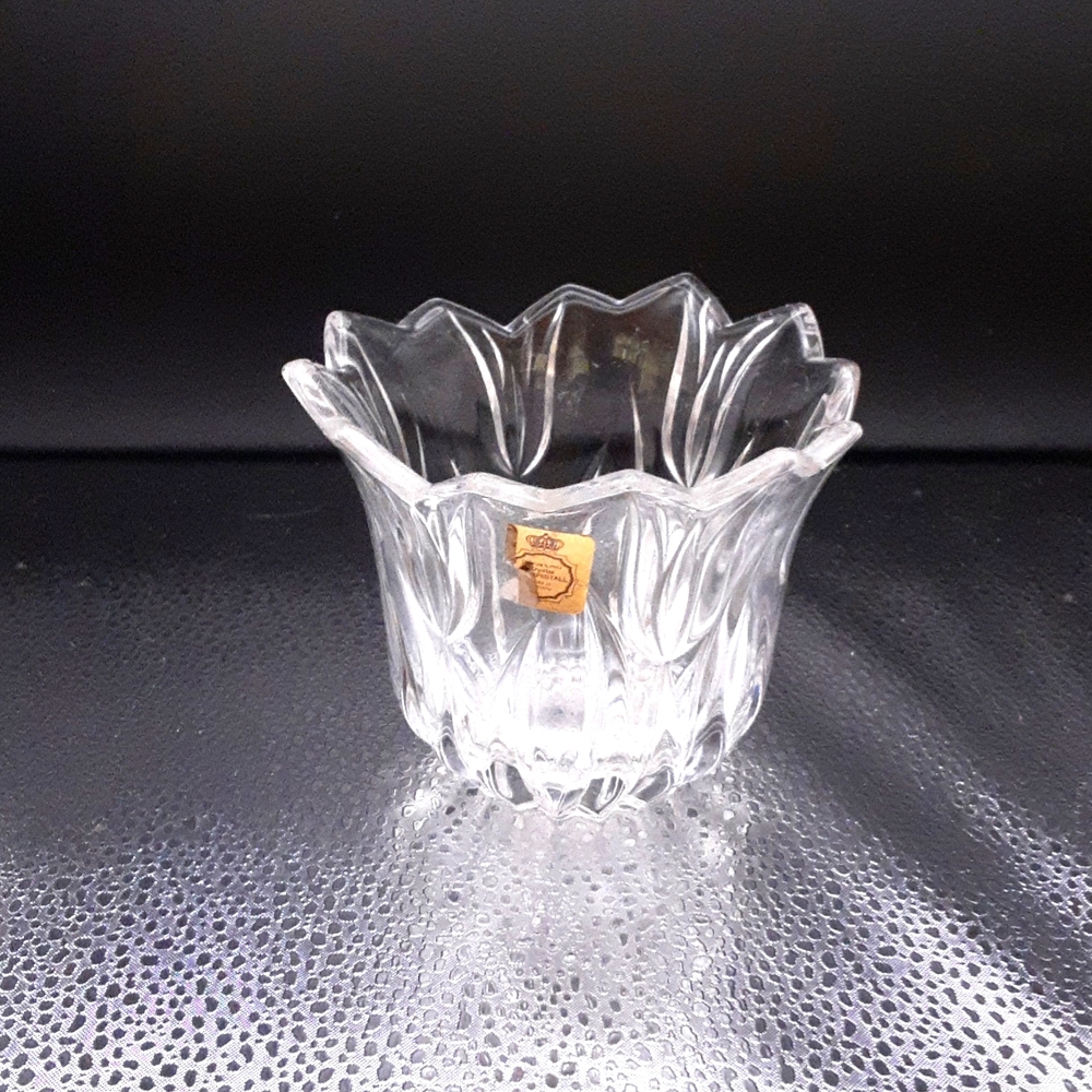Vintage Bleikristall Lead Crystal Tulip Shaped Bowl/Candle Holder 3.5" X 3.5"